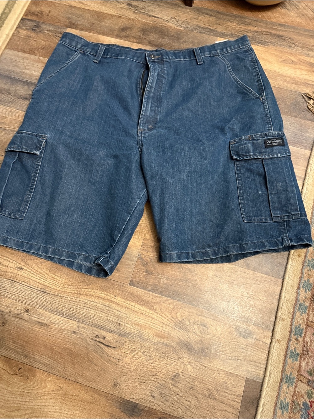 Wrangler Dark Blue Denim Cargo Shorts